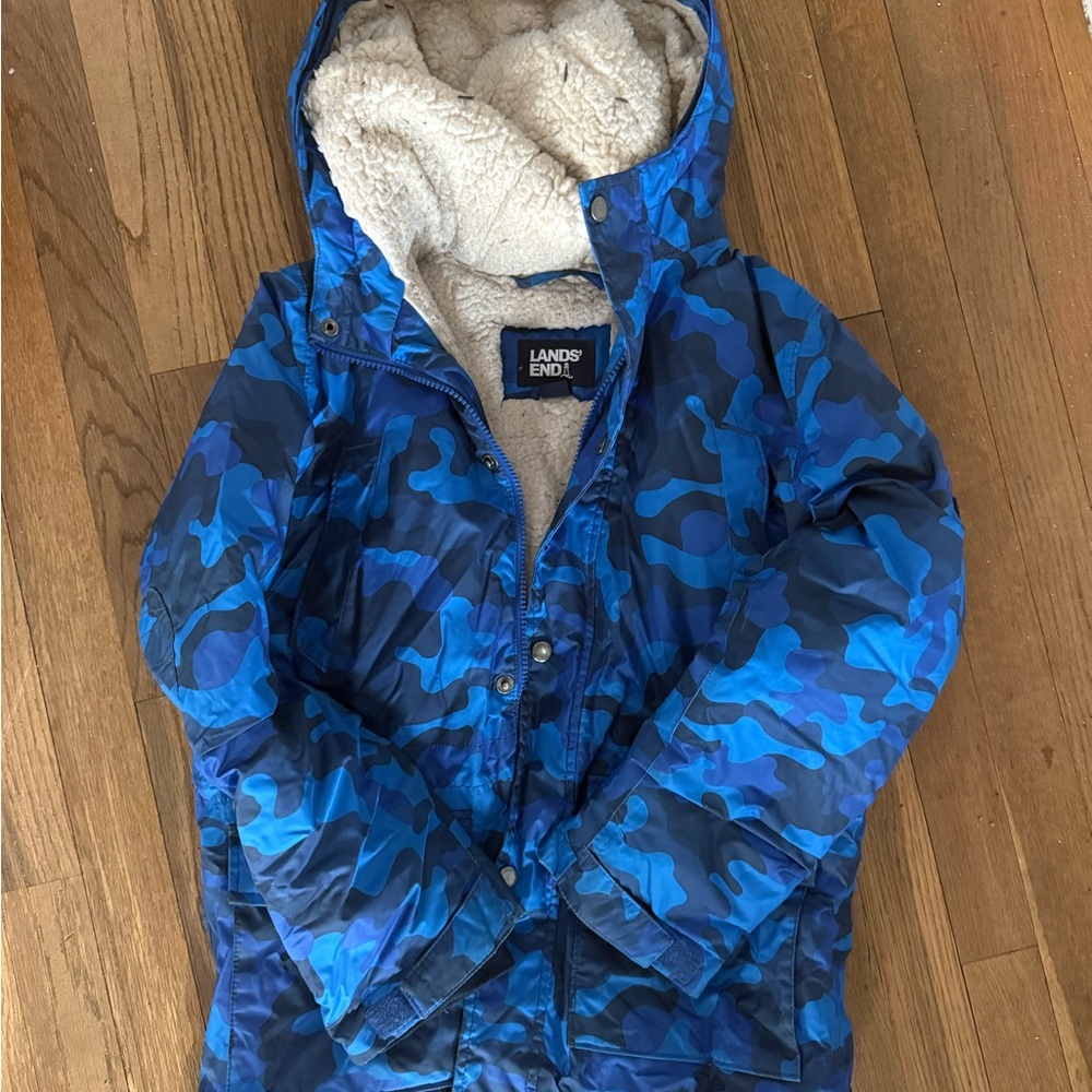 Lands' End Kids Blue Camo Puffer Jacket